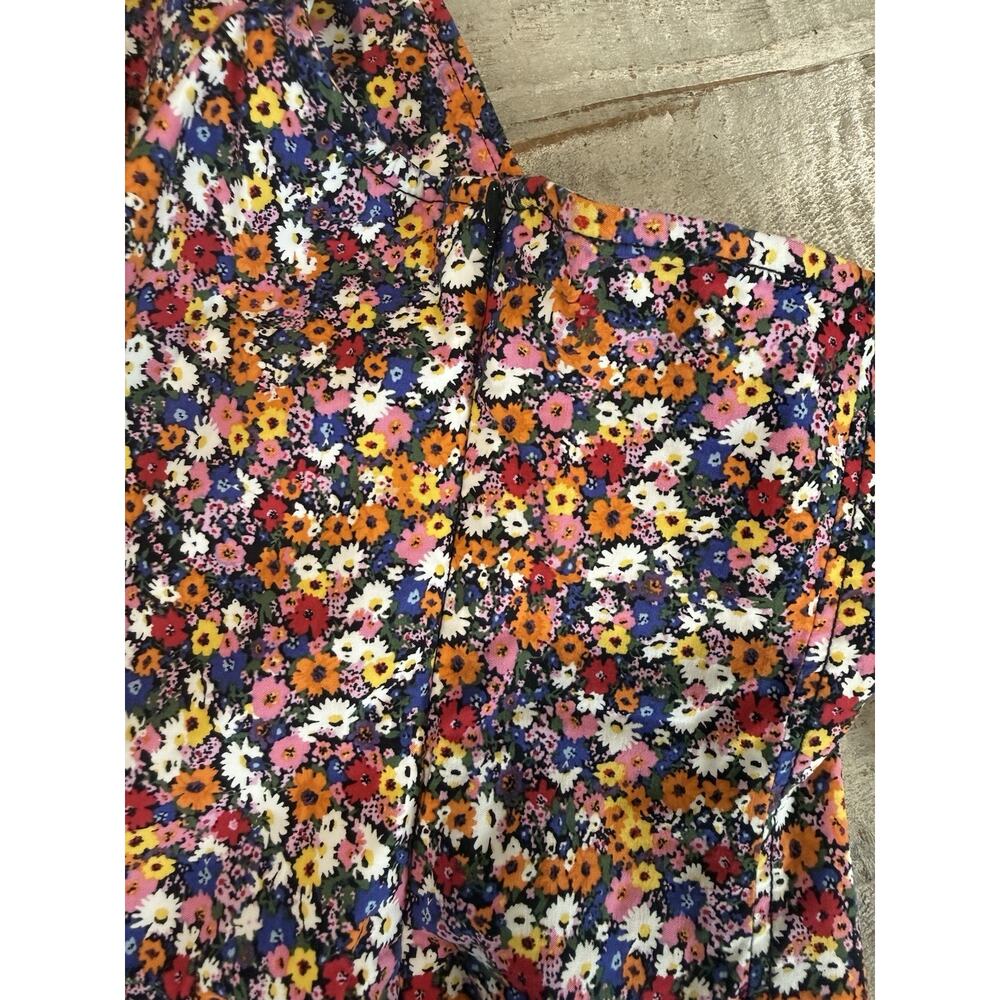 MAEVE x ANTHROPOLOGIE | Sleeveless T-Back Mini Dress Collared Floral | Large - Picture 9 of 13
